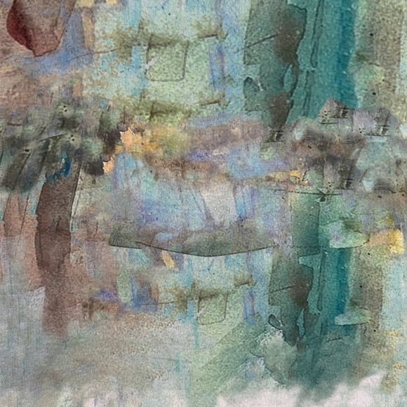 Cabeli Art Design Studio Scarf NWT Depicting Mykonos Landscape - Picture 5 of 6